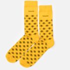 Gelbe Bienen Socken offen nebeneinander